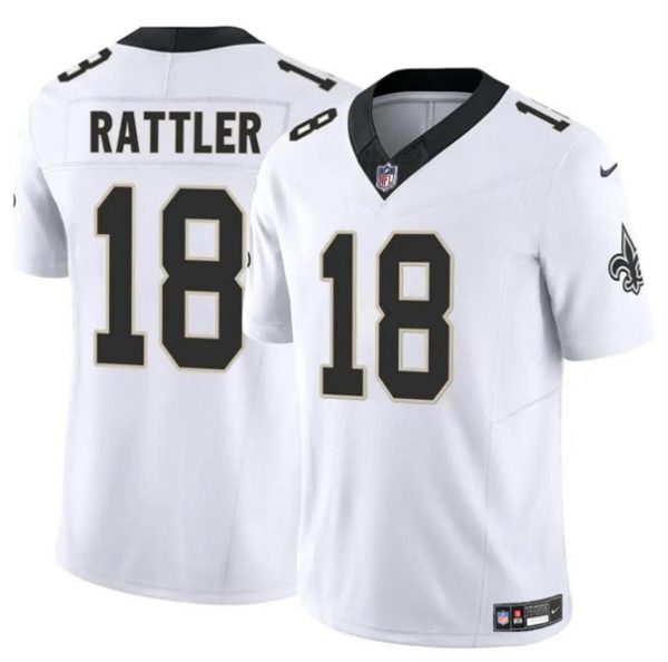 Youth New Orleans Saints #18 Spencer Rattler White F.U.S.E. Vapor Limited Football Stitched Jersey