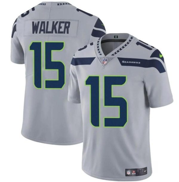 Youth Seattle Seahawks #15 P.J. Walker Gray Vapor Limited Football Stitched Jersey