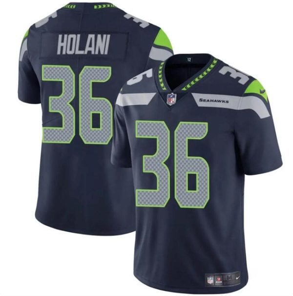 Youth Seattle Seahawks #36 George Holani Navy Vapor Limited Football Stitched Jersey