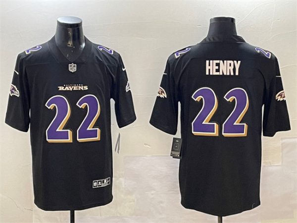 Baltimore Ravens #22 Derrick Henry Black Fashion Vapor Untouchable Limited Football Jersey