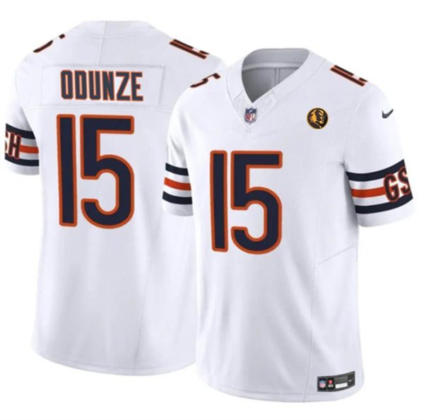 Chicago Bears #15 Rome Odunze White 2023 F.U.S.E. With John Madden Patch Vapor Limited Football Stitched Jersey