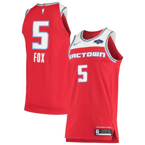 De'Aaron Fox Sacramento Kings  Badge Jersey - City Edition - Red