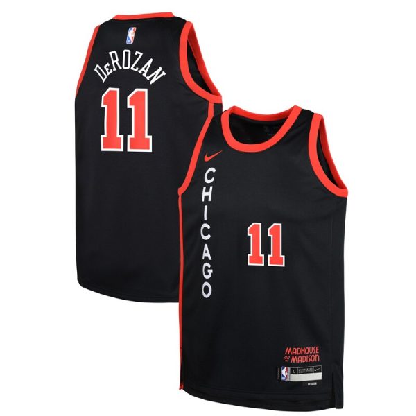 DeMar DeRozan Chicago Bulls Youth  Swingman Replica Jersey - City Edition - Black