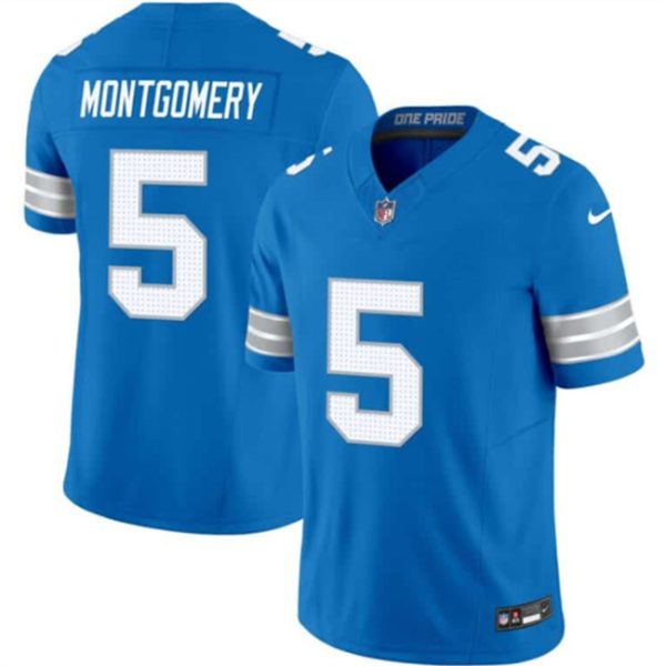 Detroit Lions #5 David Montgomery Blue 2024 F.U.S.E. Vapor Limited Football Stitched Jersey