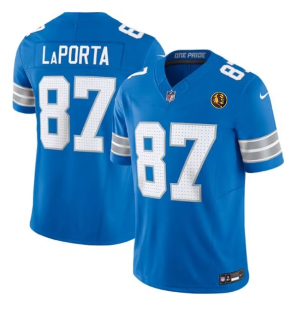 Detroit Lions #87 Sam LaPorta Blue 2024 F.U.S.E. With John Madden PatchVapor Limited Football Stitched Jersey