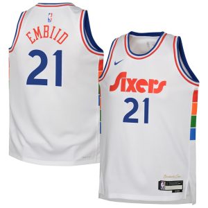 Joel Embiid Philadelphia 76ers Youth 2024/25 Swingman Player Jersey - City Edition - White