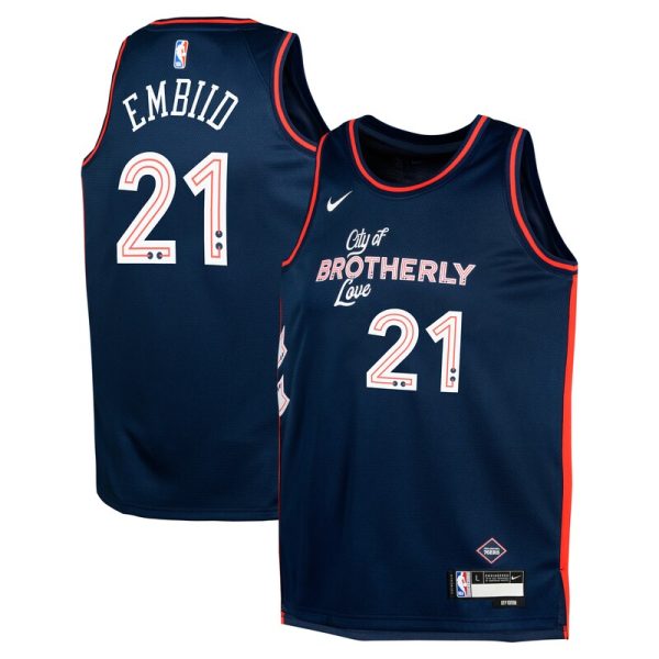 Joel Embiid Philadelphia 76ers Youth  Swingman Replica Jersey - City Edition - Navy