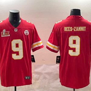 Kansas City Chiefs #9 Louis Rees-Zammit Red 2025 Super Bowl LIX Patch Vapor Untouchable Limited Football Stitched Jersey