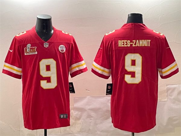 Kansas City Chiefs #9 Louis Rees-Zammit Red 2025 Super Bowl LIX Patch Vapor Untouchable Limited Football Stitched Jersey