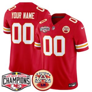 Kansas City Chiefs Active Player Custom Red F.U.S.E. 2024 AFC West Division Champions Vapor Limited Football Stitched Jersey