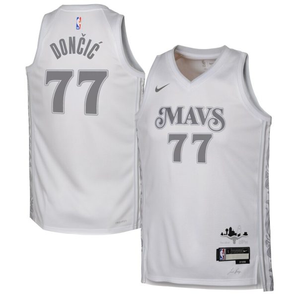 Luka Dončić Dallas Mavericks Youth 2024/25 Swingman Player Jersey - City Edition - White