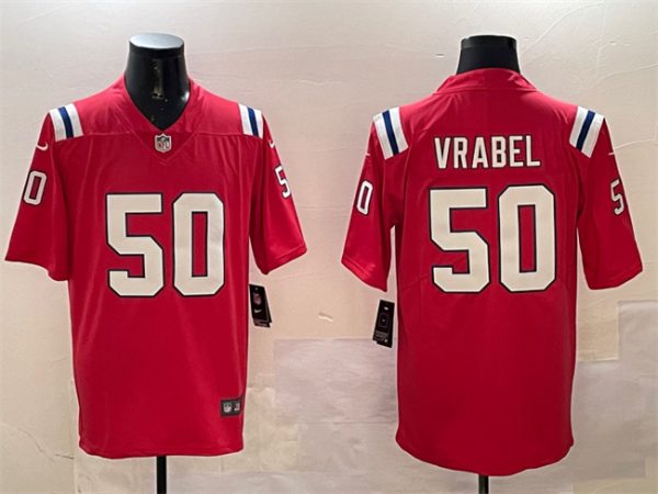 New England Patriots #50 Mike Vrabel Red Vapor Limited Football Stitched Jersey