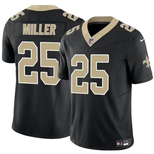 New Orleans Saints #25 Kendre Miller Black Vapor Limited Football Stitched Jersey