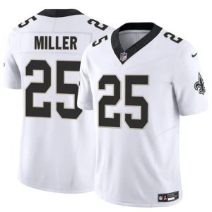 New Orleans Saints #25 Kendre Miller White Vapor Limited Football Stitched Jersey