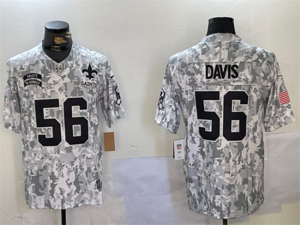 New Orleans Saints #56 Demario Davis 2024 F.U.S.E. Arctic Camo Salute to Service Limited Football Stitched Jersey