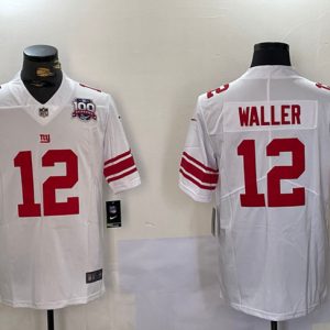 New York Giants #12 Darren Waller White With 100TH Season Patch Vapor Untouchable Limited Football Stitched Jersey