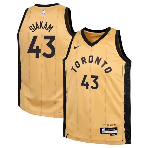 Pascal Siakam Toronto Raptors Youth  Swingman Replica Jersey - City Edition - Gold