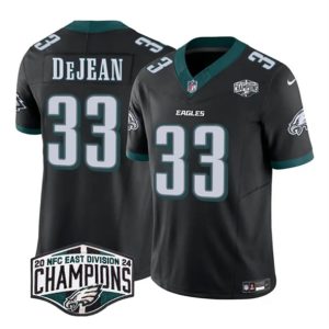 Philadelphia Eagles #33 Cooper DeJean Black 2024 New NFC East Champions F.U.S.E. Vapor Untouchable Limited Football Stitched Jersey