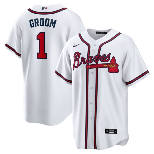 Atlanta Braves #1 Groom Home Replica Jersey - White