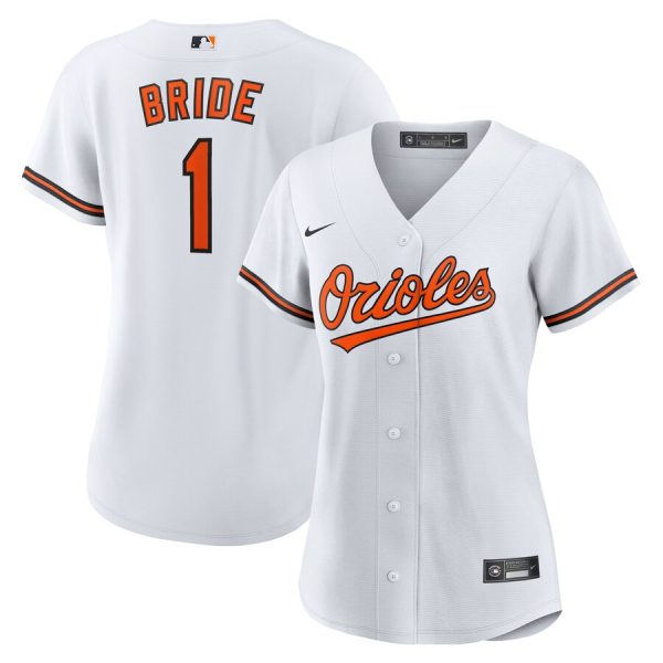 Baltimore Orioles Women's #1 Bride Home Replica Jersey - White