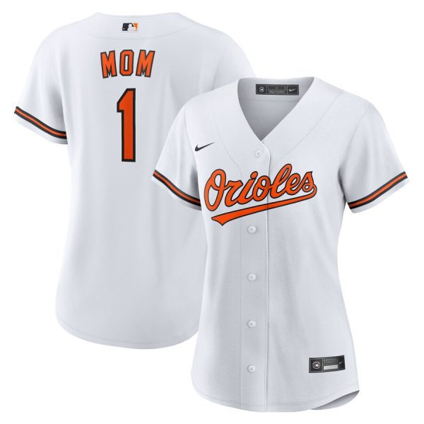Baltimore Orioles Women's #1 Mom Home Replica Jersey - White