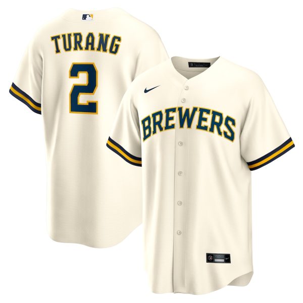 Brice Turang Milwaukee Brewers Home Replica Jersey - Cream