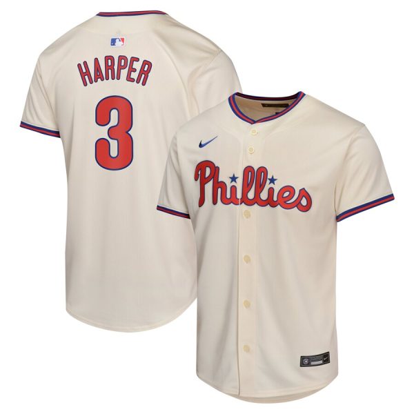 Bryce Harper Philadelphia Phillies Youth Alternate Limited Player Jersey - Cream
