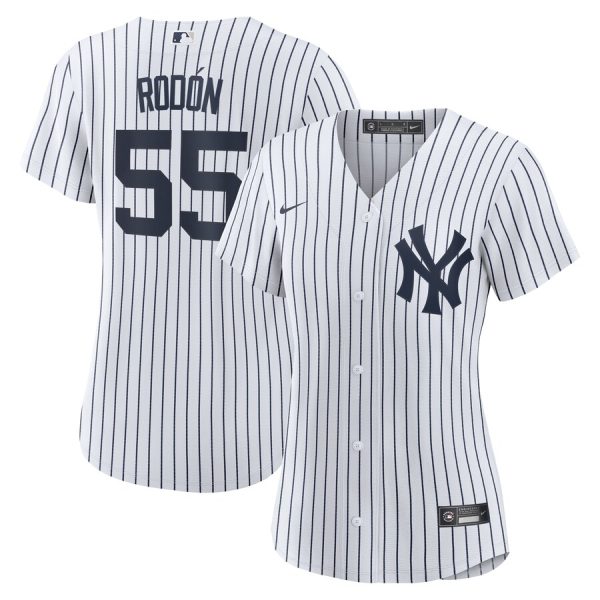 Carlos Rodon New York Yankees Women's Home Official Player Jersey - White/Navy