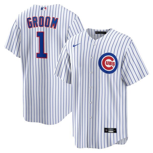 Chicago Cubs #1 Groom Home Replica Jersey - White