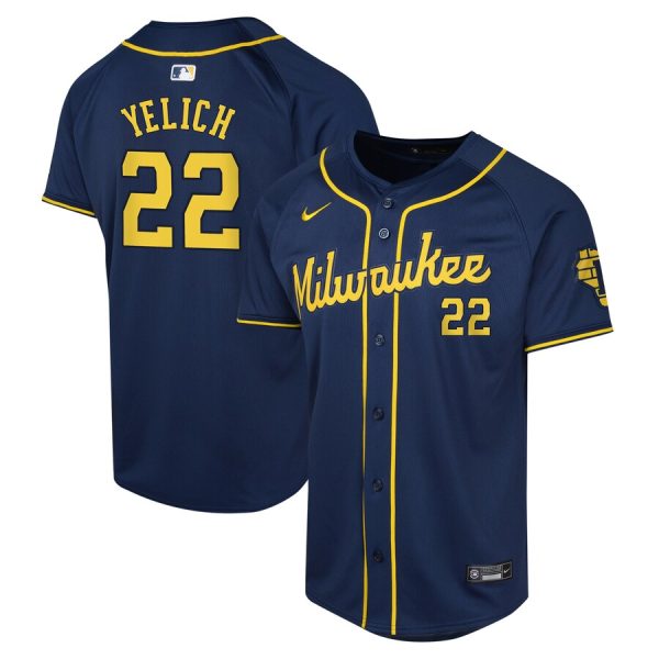 Christian Yelich Milwaukee Brewers Youth Alternate Limited Player Jersey - Navy