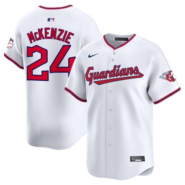 Cleveland Guardians #24 Triston McKenzie White Home Limited Stitched Baseball Jersey