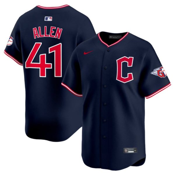 Cleveland Guardians #41 Carlos Santana Navy 2025 Alternate Limited Stitched Baseball Jersey