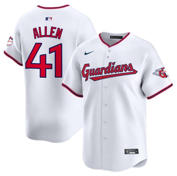 Cleveland Guardians #41 Carlos Santana White Home Limited Stitched Baseball Jersey