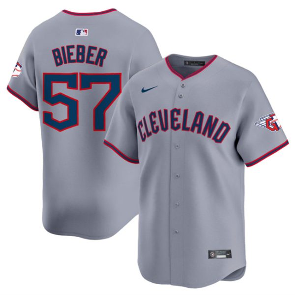 Cleveland Guardians #57 Shane Bieber Gray 2025 Alternate Limited Stitched Baseball Jersey