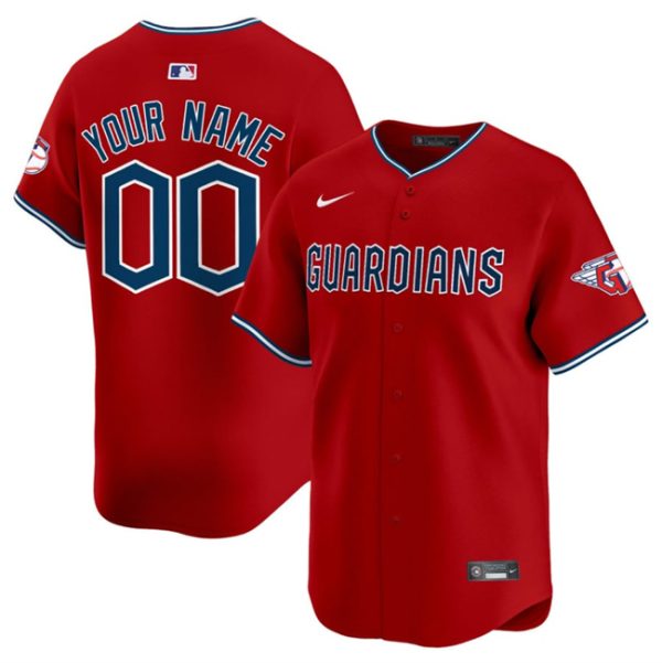 Cleveland Guardians Active Player Custom Red Alternate Limited Stitched Baseball Jersey