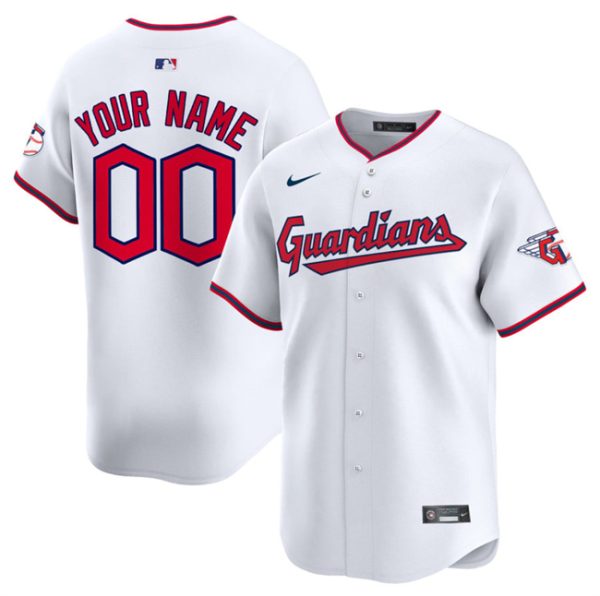 Cleveland Guardians Active Player Custom White Home Limited Stitched Baseball Jersey