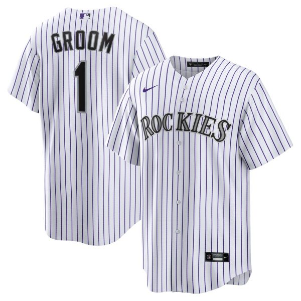 Colorado Rockies #1 Groom Home Replica Jersey - White