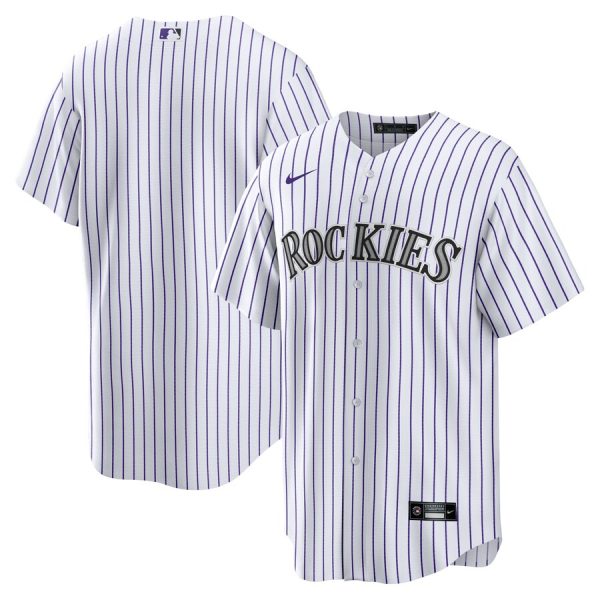 Colorado Rockies Home Blank Replica Jersey - White