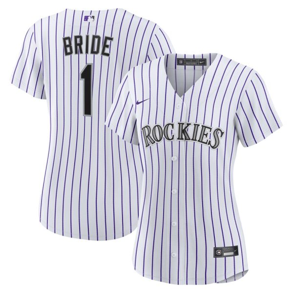 Colorado Rockies Women's #1 Bride Home Replica Jersey - White