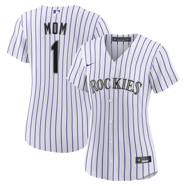 Colorado Rockies Women's #1 Mom Home Replica Jersey - White