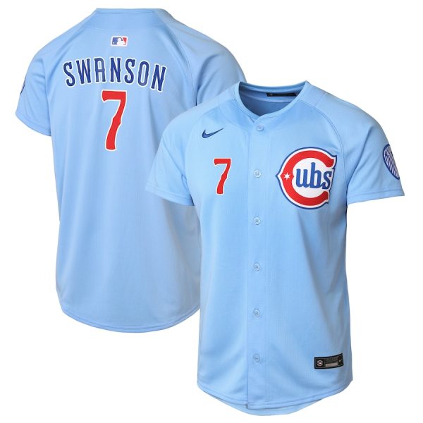 Dansby Swanson Chicago Cubs Youth 2nd Alternate Limited Player Jersey - Light Blue