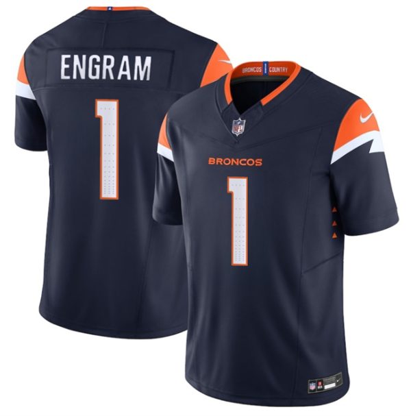 Denver Broncos #1 Evan Engram Navy 2025 F.U.S.E. Alternate Vapor Limited Football Stitched Jersey