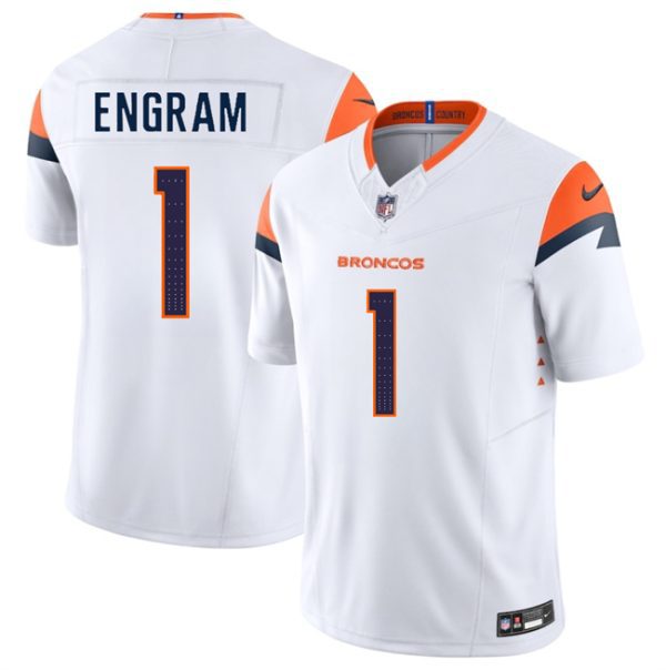 Denver Broncos #1 Evan Engram White 2025 F.U.S.E. Vapor Limited Football Stitched Jersey