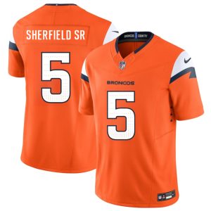 Denver Broncos #5 Trent Sherfield Sr Orange 2025 F.U.S.E. Vapor Limited Football Stitched Jersey