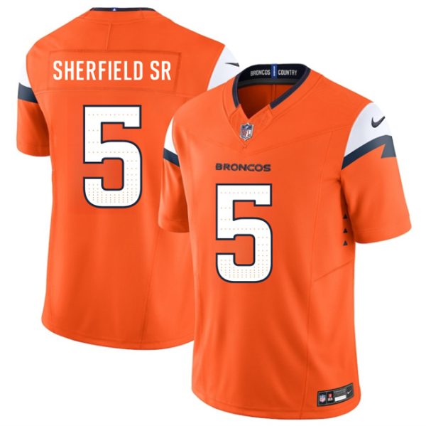 Denver Broncos #5 Trent Sherfield Sr Orange 2025 F.U.S.E. Vapor Limited Football Stitched Jersey
