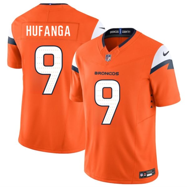 Denver Broncos #9 Talanoa Hufanga Orange 2025 F.U.S.E. Vapor Limited Football Stitched Jersey