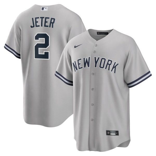 Derek Jeter New York Yankees Big & Tall Road Replica Player Jersey - Gray
