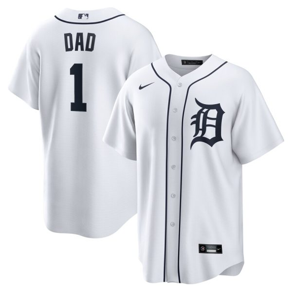 Detroit Tigers #1 Dad Home Replica Jersey - White