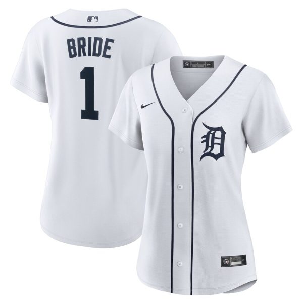 Detroit Tigers Women's #1 Bride Home Replica Jersey - White