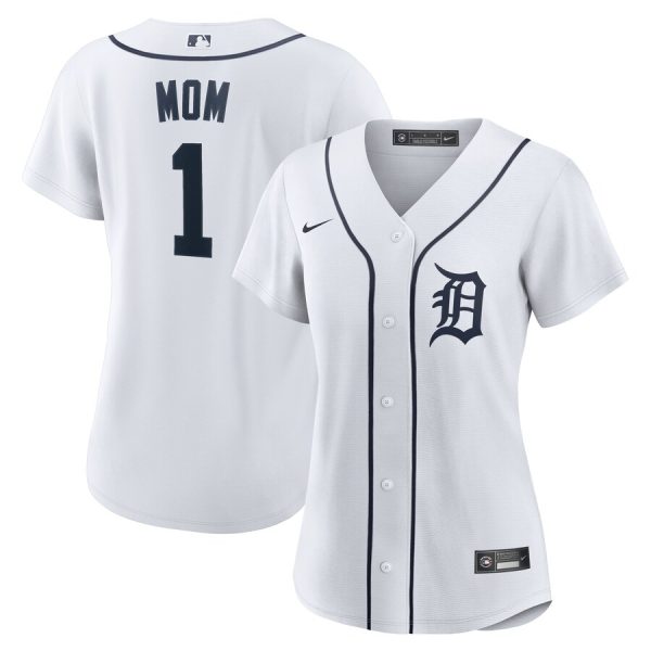 Detroit Tigers Women's #1 Mom Home Replica Jersey - White